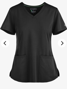 Healing Hands Women's V-Neck Black Scrub Set